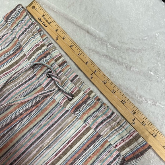For Cynthia Striped Linen blend Pants w/pockets  medium drawstring resort wear - Picture 7 of 11